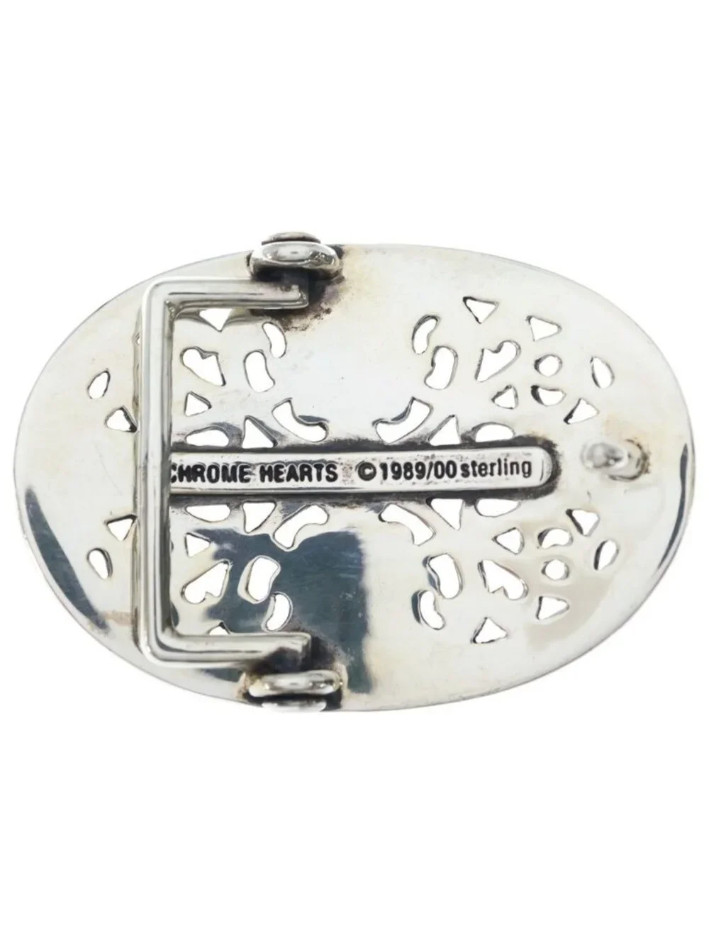 Chrome Hearts Oval Cross Strap 1.5 Classic Buckle Silver Belt